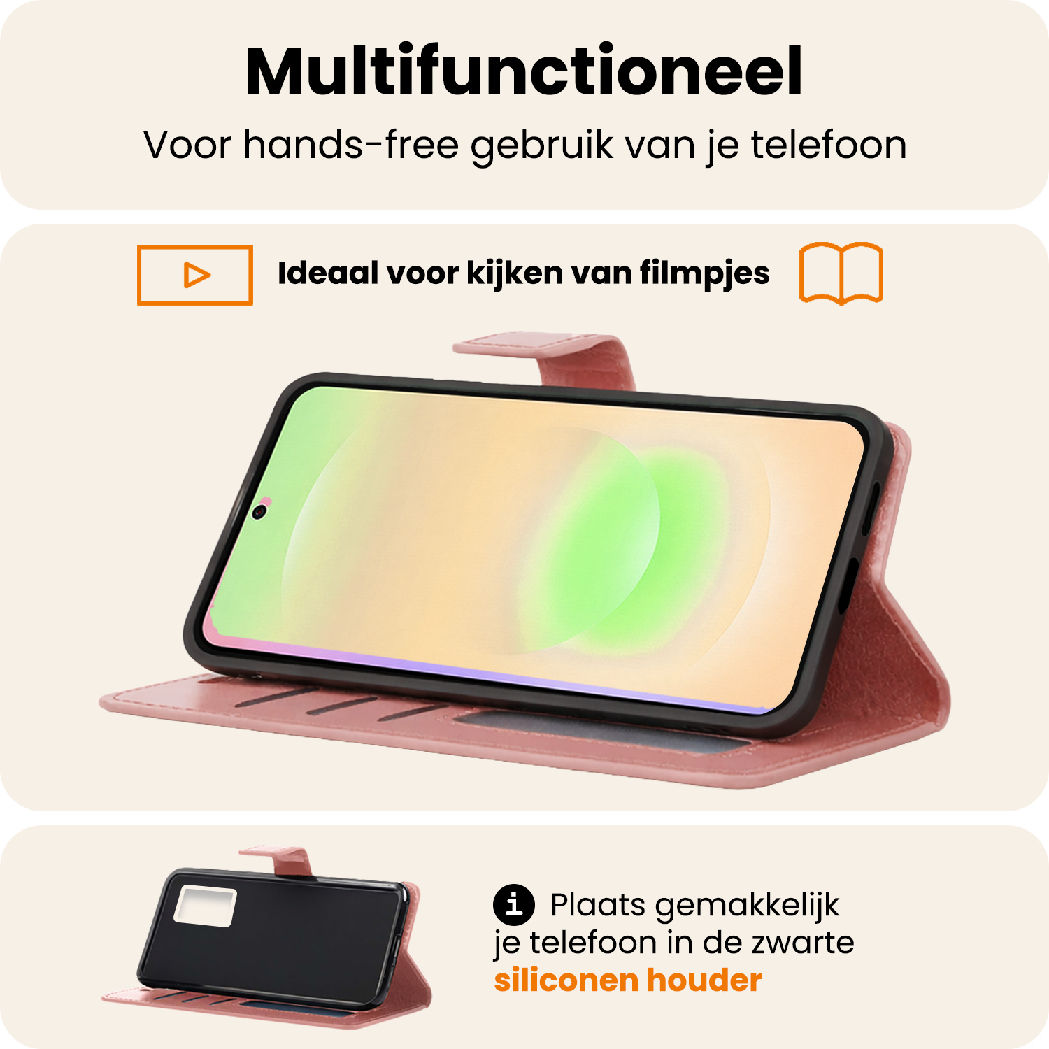 Nomfy Nomfy Samsung Galaxy A37 Hoesje Bookcase - Rose Goud