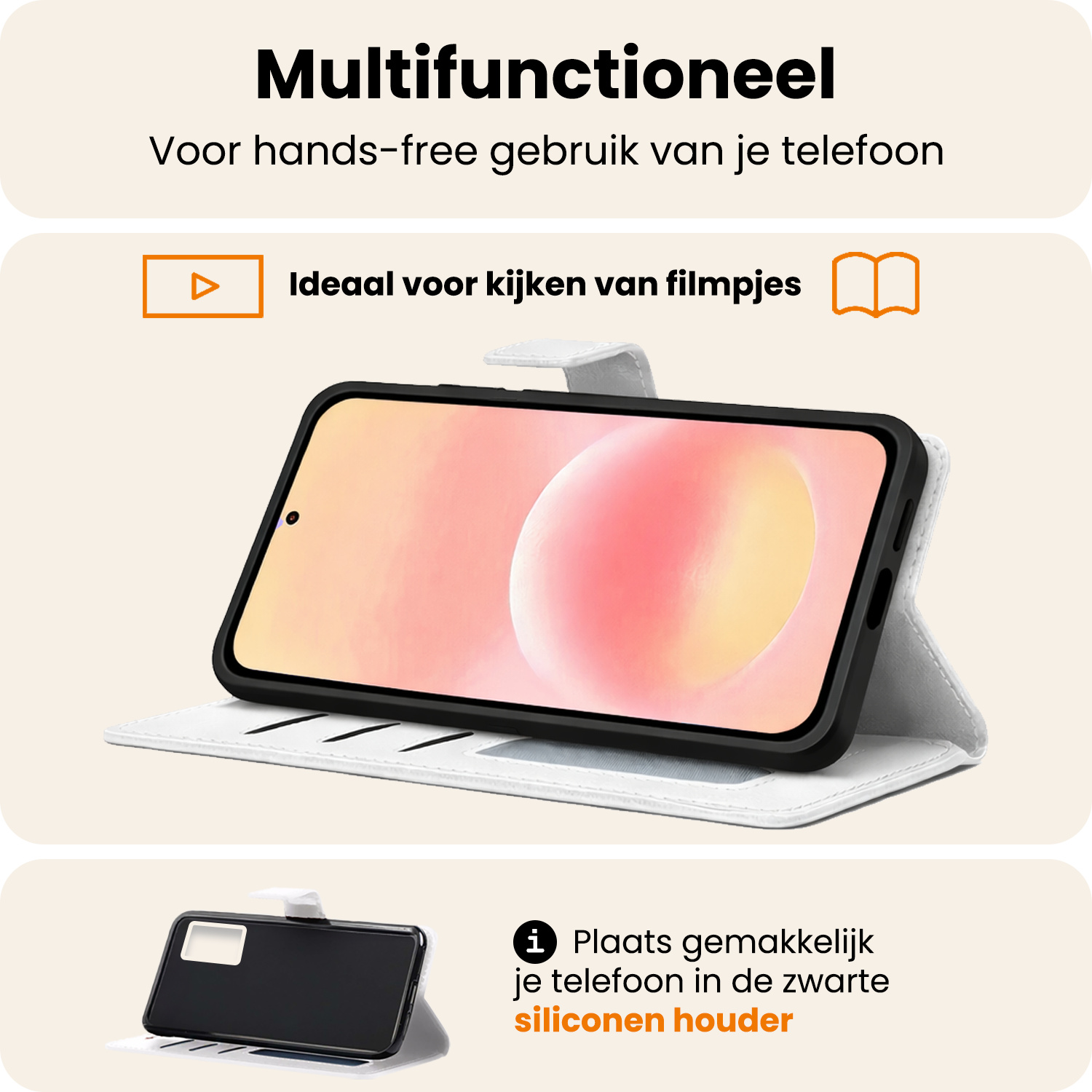 Nomfy Nomfy Samsung Galaxy A37 Hoesje Bookcase - Wit