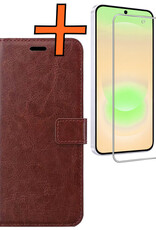 Nomfy Nomfy Samsung Galaxy A37 Hoesje Bookcase Met Screenprotector - Bruin