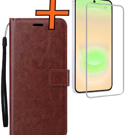 Nomfy Nomfy Samsung Galaxy A37 Hoesje Bookcase Met Screenprotector - Bruin