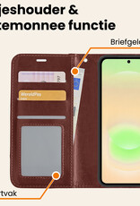 Nomfy Nomfy Samsung Galaxy A37 Hoesje Bookcase Met Screenprotector - Bruin