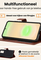 Nomfy Nomfy Samsung Galaxy A37 Hoesje Bookcase Met Screenprotector - Bruin