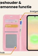 Nomfy Nomfy Samsung Galaxy A37 Hoesje Bookcase Met Screenprotector - Lichtroze