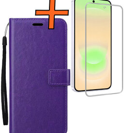 Nomfy Nomfy Samsung Galaxy A37 Hoesje Bookcase Met Screenprotector - Paars