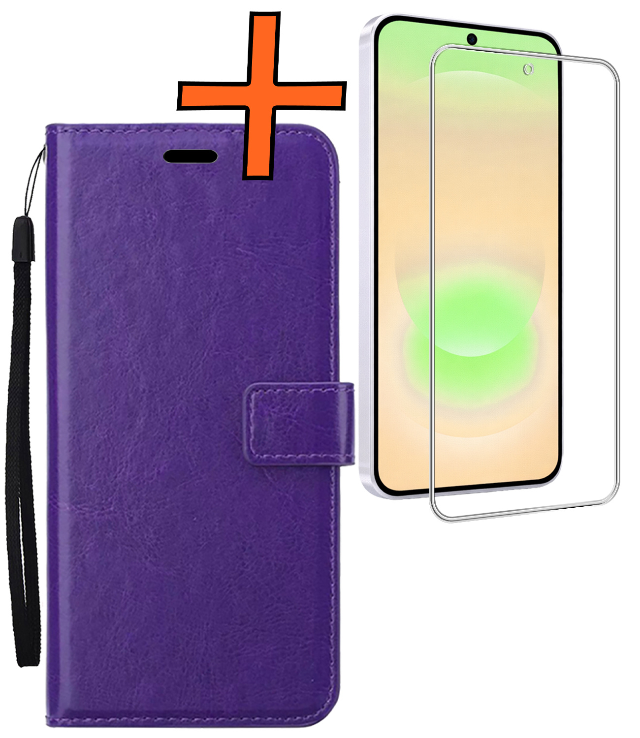 Nomfy Nomfy Samsung Galaxy A37 Hoesje Bookcase Met Screenprotector - Paars