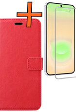 Nomfy Nomfy Samsung Galaxy A37 Hoesje Bookcase Met Screenprotector - Rood