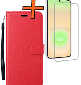 Nomfy Nomfy Samsung Galaxy A37 Hoesje Bookcase Met Screenprotector - Rood
