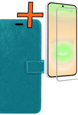 Nomfy Nomfy Samsung Galaxy A37 Hoesje Bookcase Met Screenprotector - Turquoise