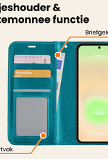 Nomfy Nomfy Samsung Galaxy A37 Hoesje Bookcase Met Screenprotector - Turquoise