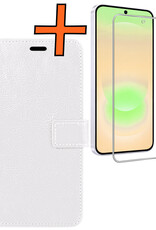 Nomfy Nomfy Samsung Galaxy A37 Hoesje Bookcase Met Screenprotector - Wit