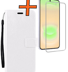 Nomfy Nomfy Samsung Galaxy A37 Hoesje Bookcase Met Screenprotector - Wit