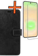 Nomfy Nomfy Samsung Galaxy A37 Hoesje Bookcase Met Screenprotector - Zwart