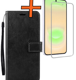 Nomfy Nomfy Samsung Galaxy A37 Hoesje Bookcase Met Screenprotector - Zwart