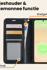 Nomfy Nomfy Samsung Galaxy A37 Hoesje Bookcase Met Screenprotector - Zwart