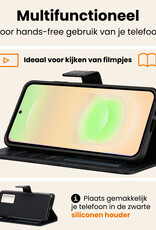 Nomfy Nomfy Samsung Galaxy A37 Hoesje Bookcase Met Screenprotector - Zwart