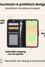 Nomfy Nomfy Samsung Galaxy A37 Hoesje Bookcase Met Screenprotector - Zwart