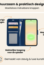 Nomfy Nomfy Samsung Galaxy A37 Hoesje Bookcase Met 2x Screenprotector - Donkerblauw