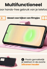 Nomfy Nomfy Samsung Galaxy A37 Hoesje Bookcase Met 2x Screenprotector - Lichtroze