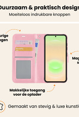 Nomfy Nomfy Samsung Galaxy A37 Hoesje Bookcase Met 2x Screenprotector - Lichtroze