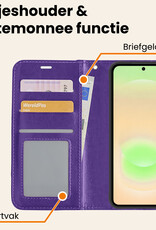 Nomfy Nomfy Samsung Galaxy A37 Hoesje Bookcase Met 2x Screenprotector - Paars