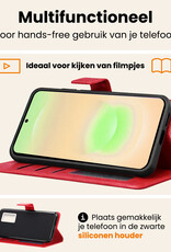 Nomfy Nomfy Samsung Galaxy A37 Hoesje Bookcase Met 2x Screenprotector - Rood