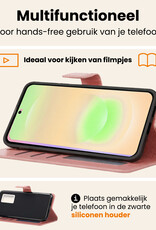 Nomfy Nomfy Samsung Galaxy A37 Hoesje Bookcase Met 2x Screenprotector - Rose Goud