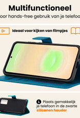 Nomfy Nomfy Samsung Galaxy A37 Hoesje Bookcase Met 2x Screenprotector - Turquoise