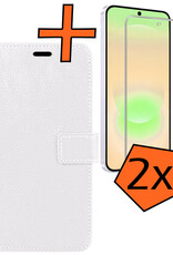 Nomfy Nomfy Samsung Galaxy A37 Hoesje Bookcase Met 2x Screenprotector - Wit