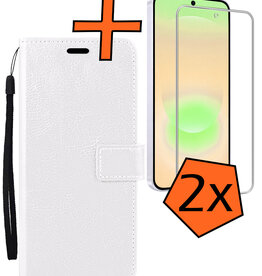 Nomfy Nomfy Samsung Galaxy A37 Hoesje Bookcase Met 2x Screenprotector - Wit