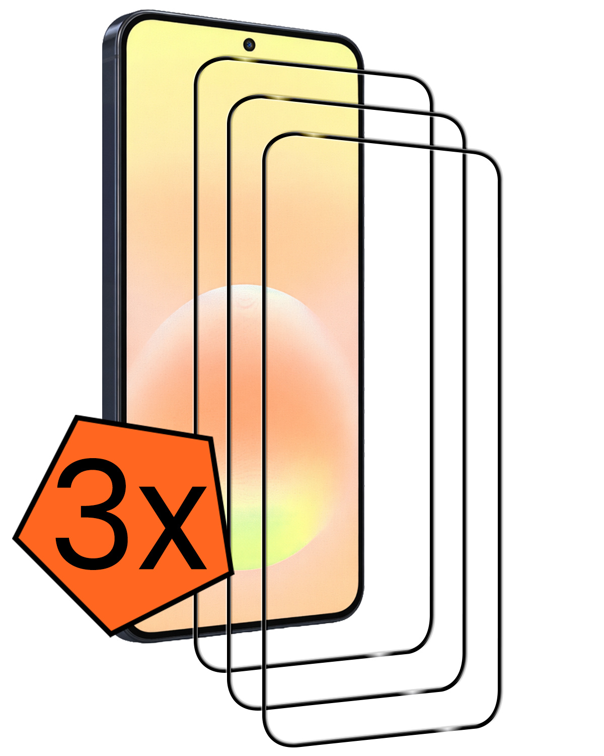 Nomfy Nomfy Samsung Galaxy A57 Screenprotector Glas Full Cover - 3 PACK