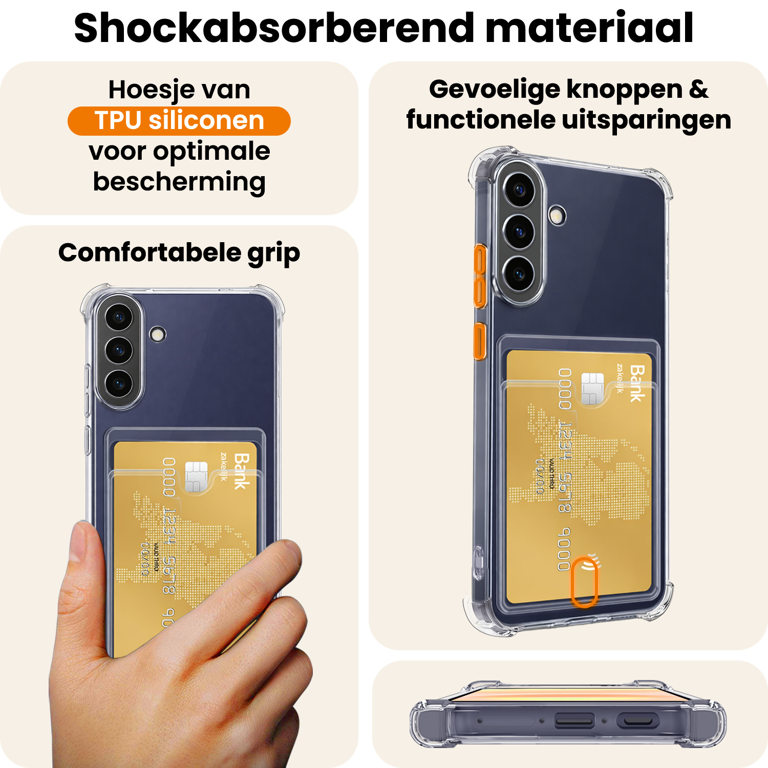 Nomfy Nomfy Samsung Galaxy A57 Hoesje Pashouder Met Screenprotector