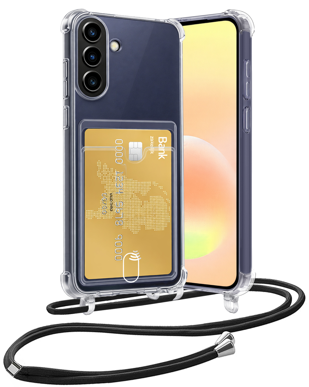 Nomfy Nomfy Samsung Galaxy A57 Hoesje Pashouder met Koord