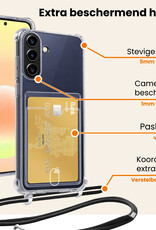 Nomfy Nomfy Samsung Galaxy A57 Hoesje Pashouder met Koord Met Screenprotector