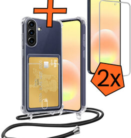 Nomfy Nomfy Samsung Galaxy A57 Hoesje Pashouder met Koord Met 2x Screenprotector