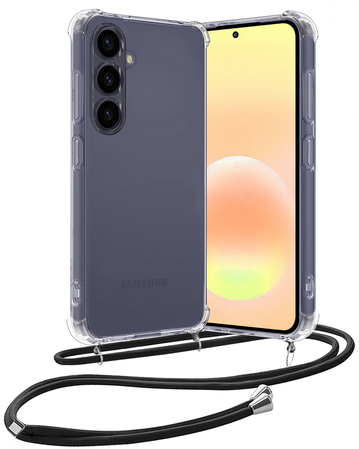 Nomfy Nomfy Samsung Galaxy A57 Hoesje Transparant Shockproof Met Zwart Koord