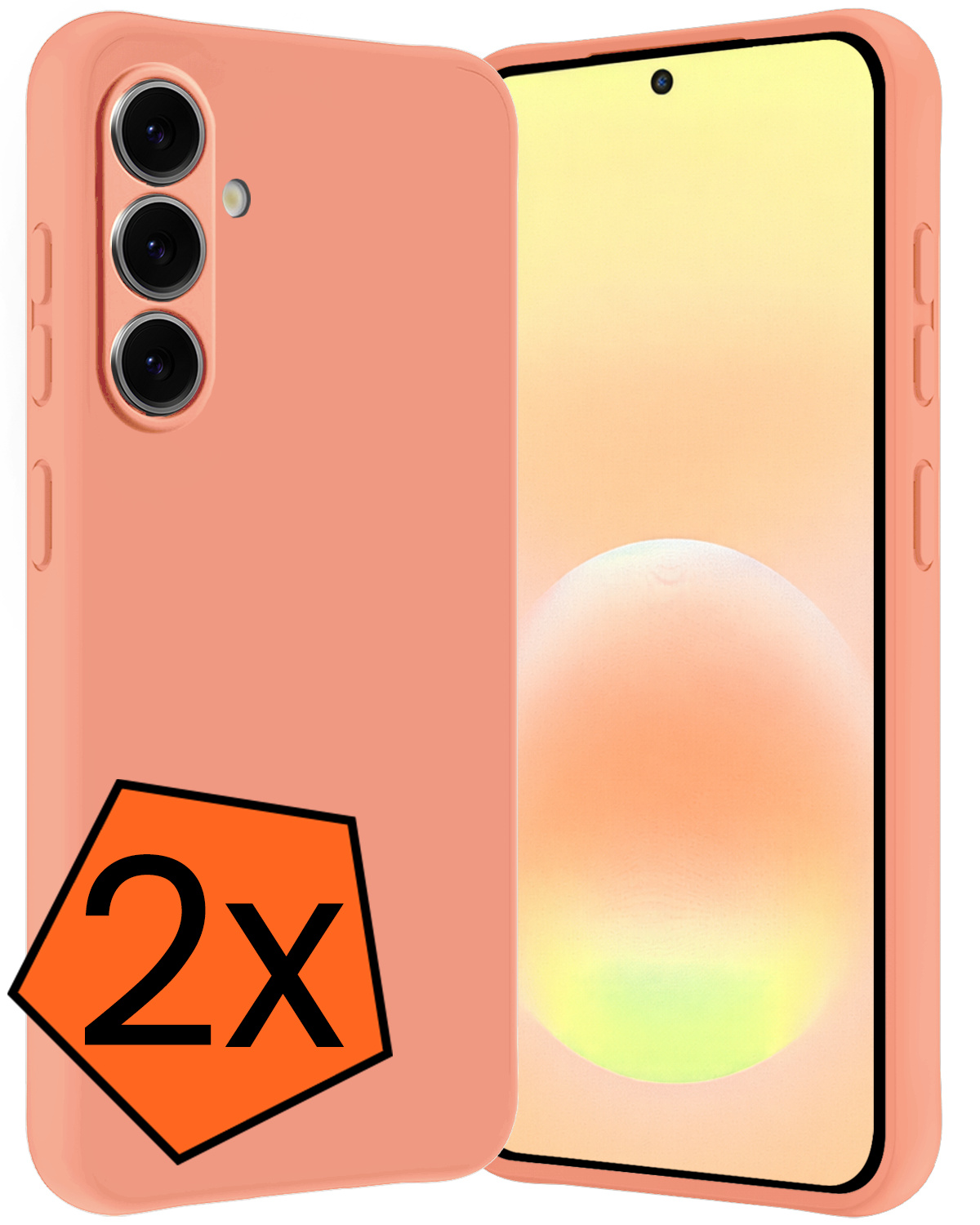 Nomfy Nomfy Samsung Galaxy A57 Hoesje Siliconen - Perzik - 2 PACK