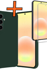 Nomfy Nomfy Samsung Galaxy A57 Hoesje Siliconen Met Screenprotector - Donkergroen