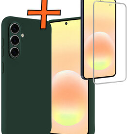 Nomfy Nomfy Samsung Galaxy A57 Hoesje Siliconen Met Screenprotector - Donkergroen