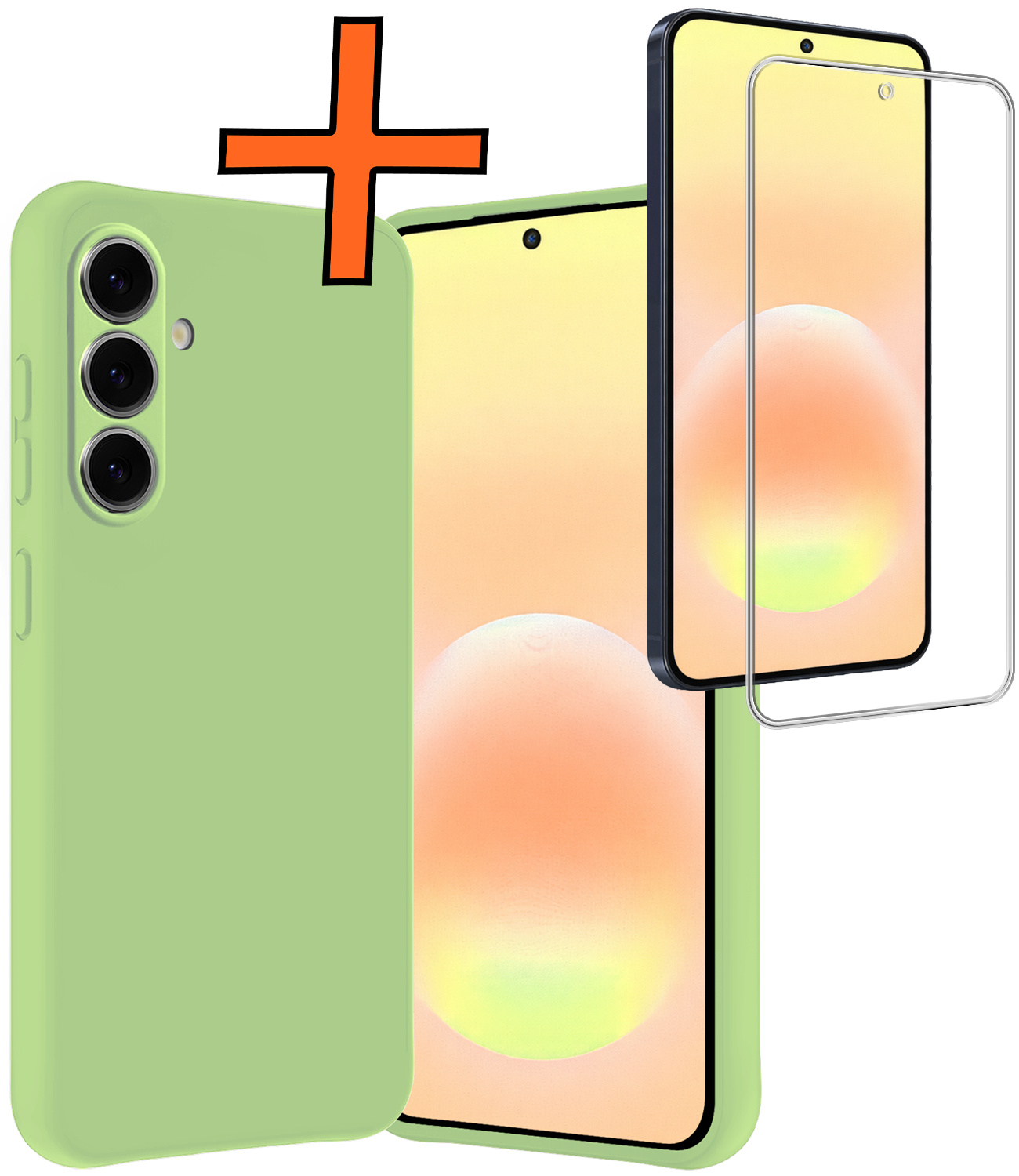 Nomfy Nomfy Samsung Galaxy A57 Hoesje Siliconen Met Screenprotector - Groen