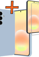 Nomfy Nomfy Samsung Galaxy A57 Hoesje Siliconen Met Screenprotector - Lichtblauw