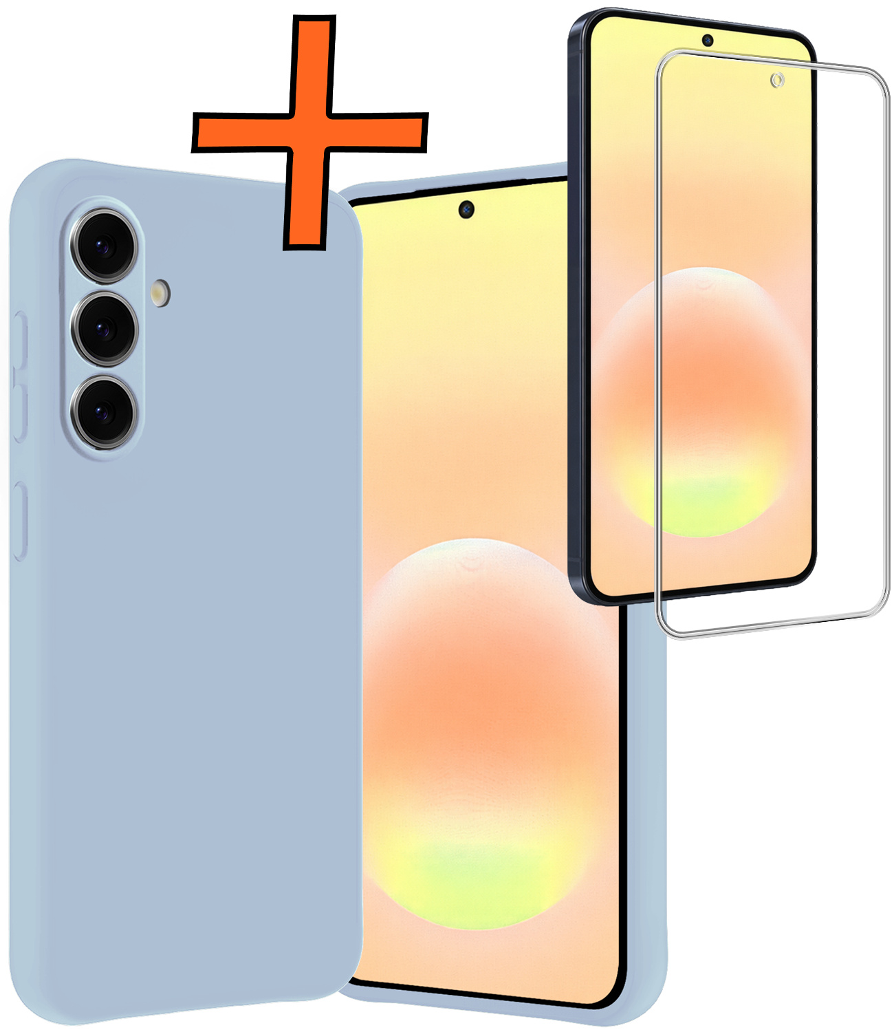 Nomfy Nomfy Samsung Galaxy A57 Hoesje Siliconen Met Screenprotector - Lichtblauw