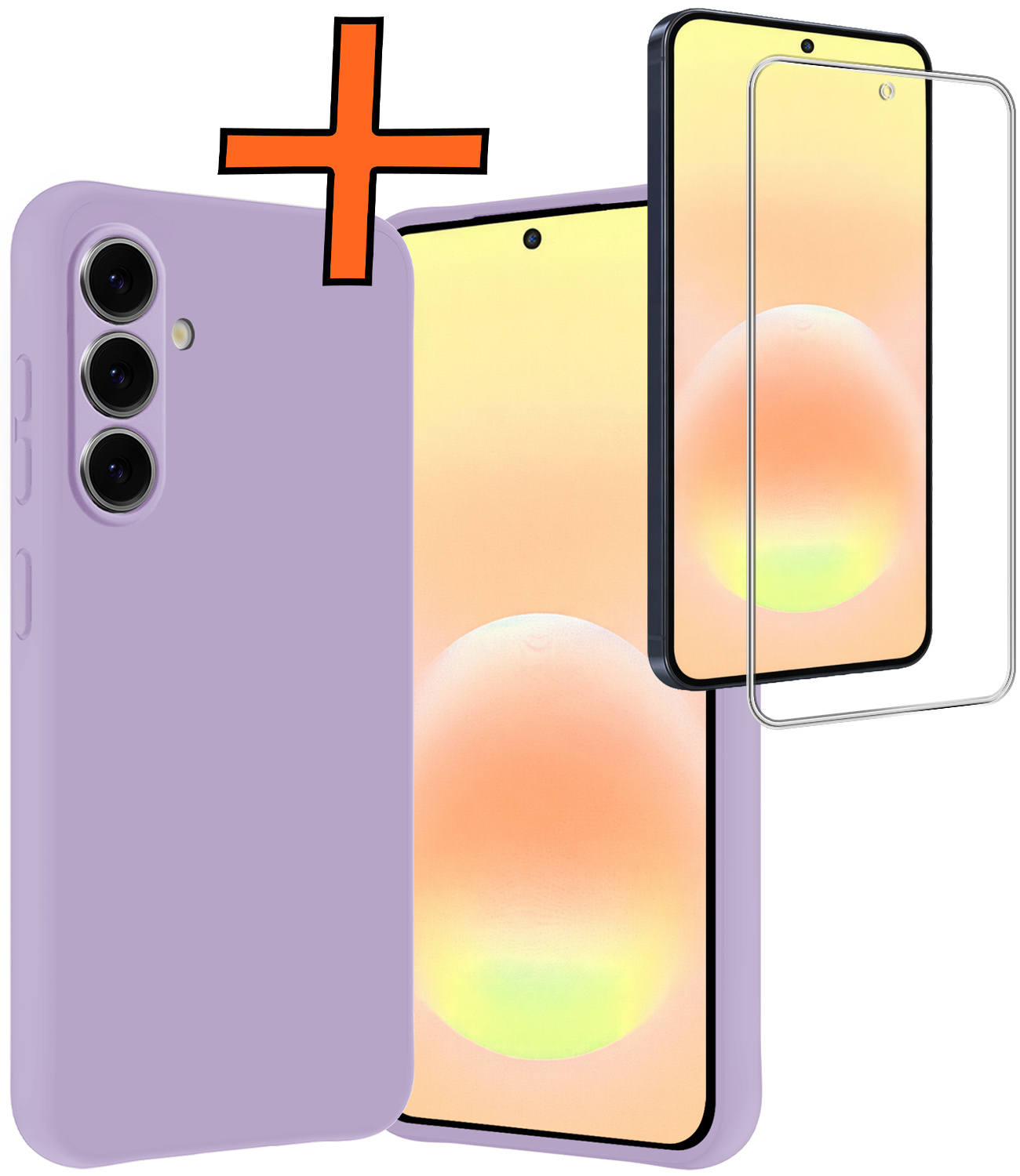 Nomfy Nomfy Samsung Galaxy A57 Hoesje Siliconen Met Screenprotector - Lila