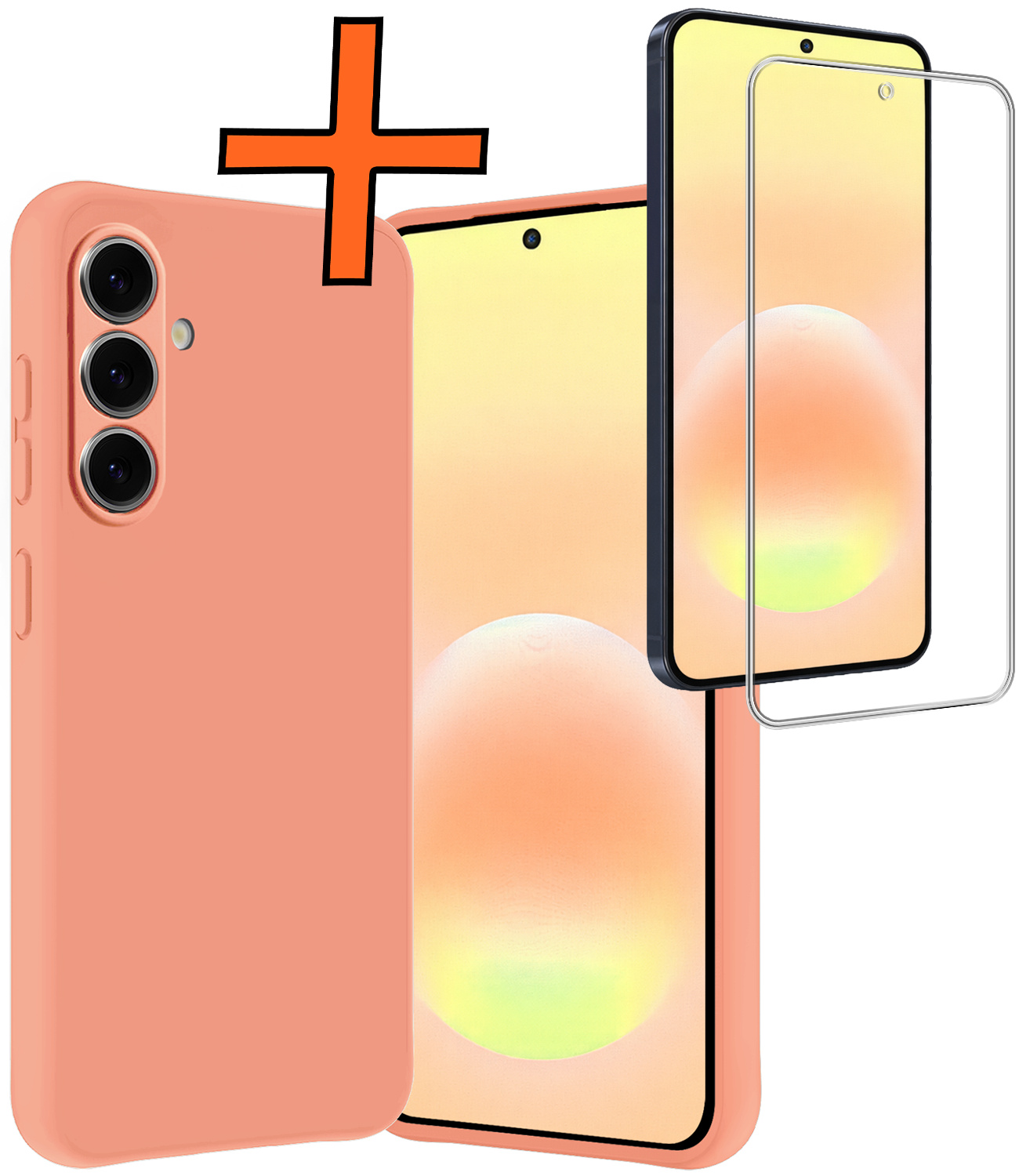 Nomfy Nomfy Samsung Galaxy A57 Hoesje Siliconen Met Screenprotector - Perzik