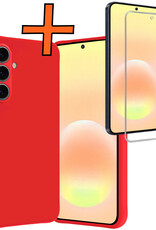 Nomfy Nomfy Samsung Galaxy A57 Hoesje Siliconen Met Screenprotector - Rood