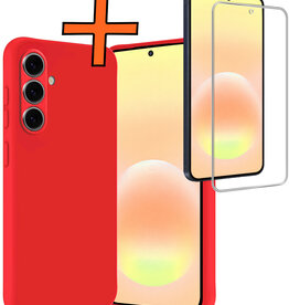 Nomfy Nomfy Samsung Galaxy A57 Hoesje Siliconen Met Screenprotector - Rood
