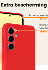 Nomfy Nomfy Samsung Galaxy A57 Hoesje Siliconen Met Screenprotector - Rood