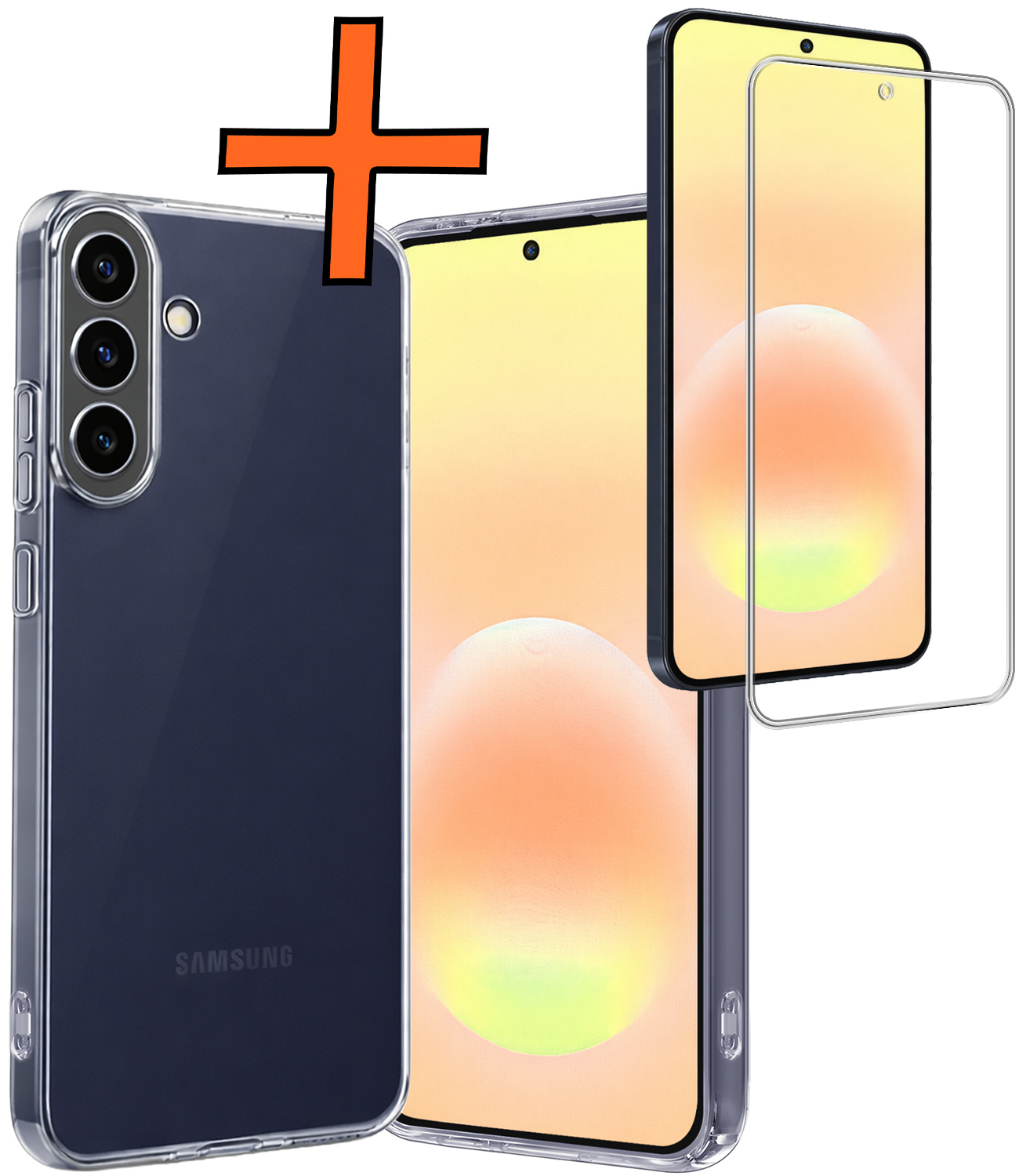 Nomfy Nomfy Samsung Galaxy A57 Hoesje Siliconen Met Screenprotector - Transparant