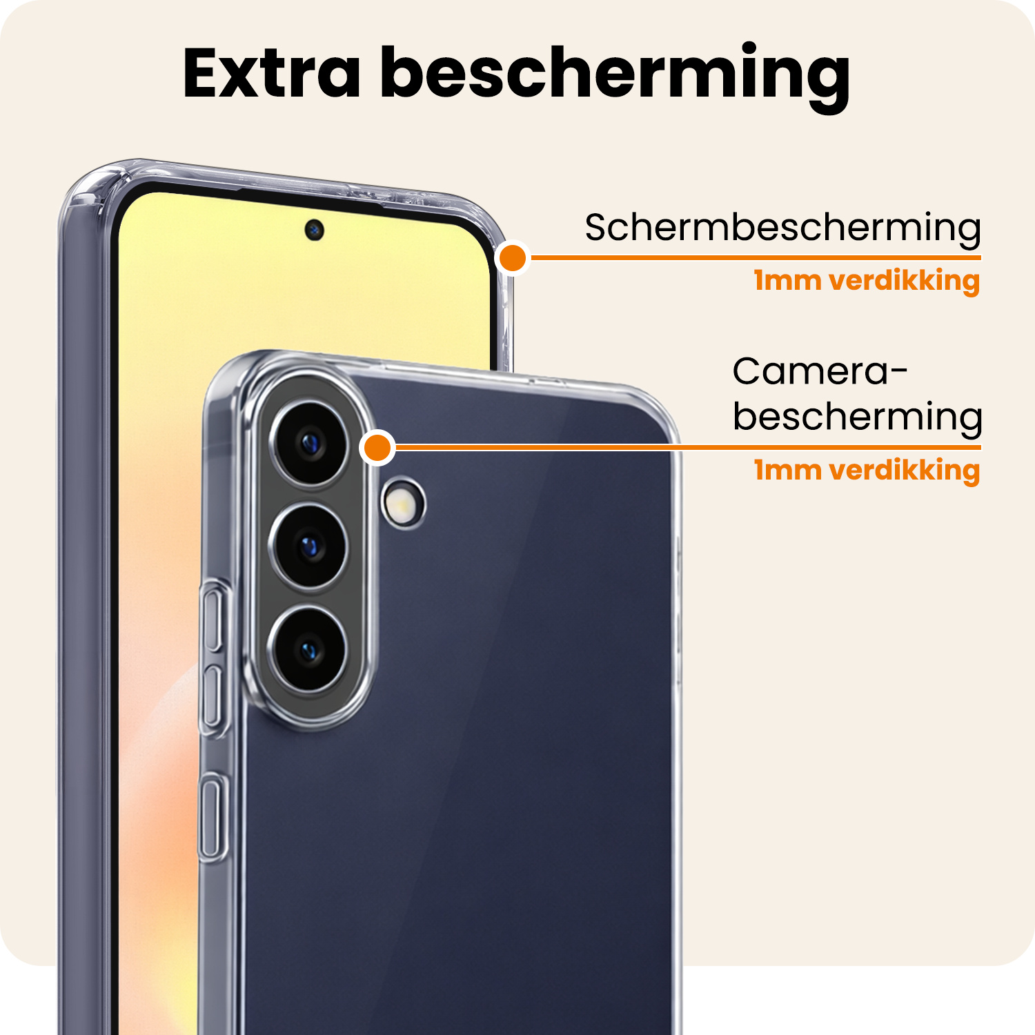 Nomfy Nomfy Samsung Galaxy A57 Hoesje Siliconen Met Screenprotector - Transparant