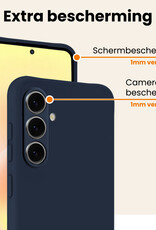 Nomfy Nomfy Samsung Galaxy A57 Hoesje Siliconen Met 2x Screenprotector - Donkerblauw