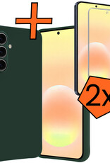 Nomfy Nomfy Samsung Galaxy A57 Hoesje Siliconen Met 2x Screenprotector - Donkergroen